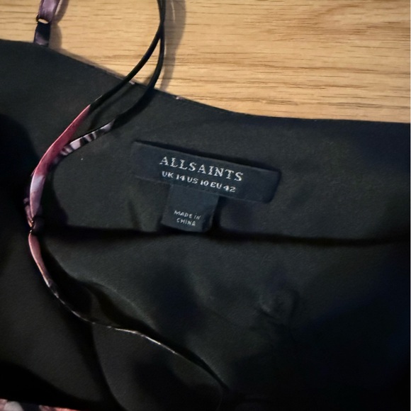 ALLSAINTS Alexia Soleil Dress in Dark Cherry Pink Size 10 - Picture 7 of 7